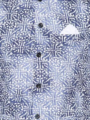 blue cotton nehru jacket - 13831984 - Standard Image - 4