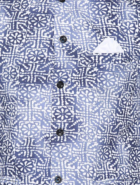 blue cotton nehru jacket - 13831984 - Zoom Image - 4
