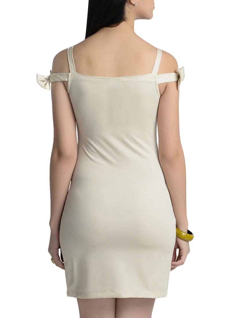 beige bodycon dress - 13833772 - Zoom Image - 4