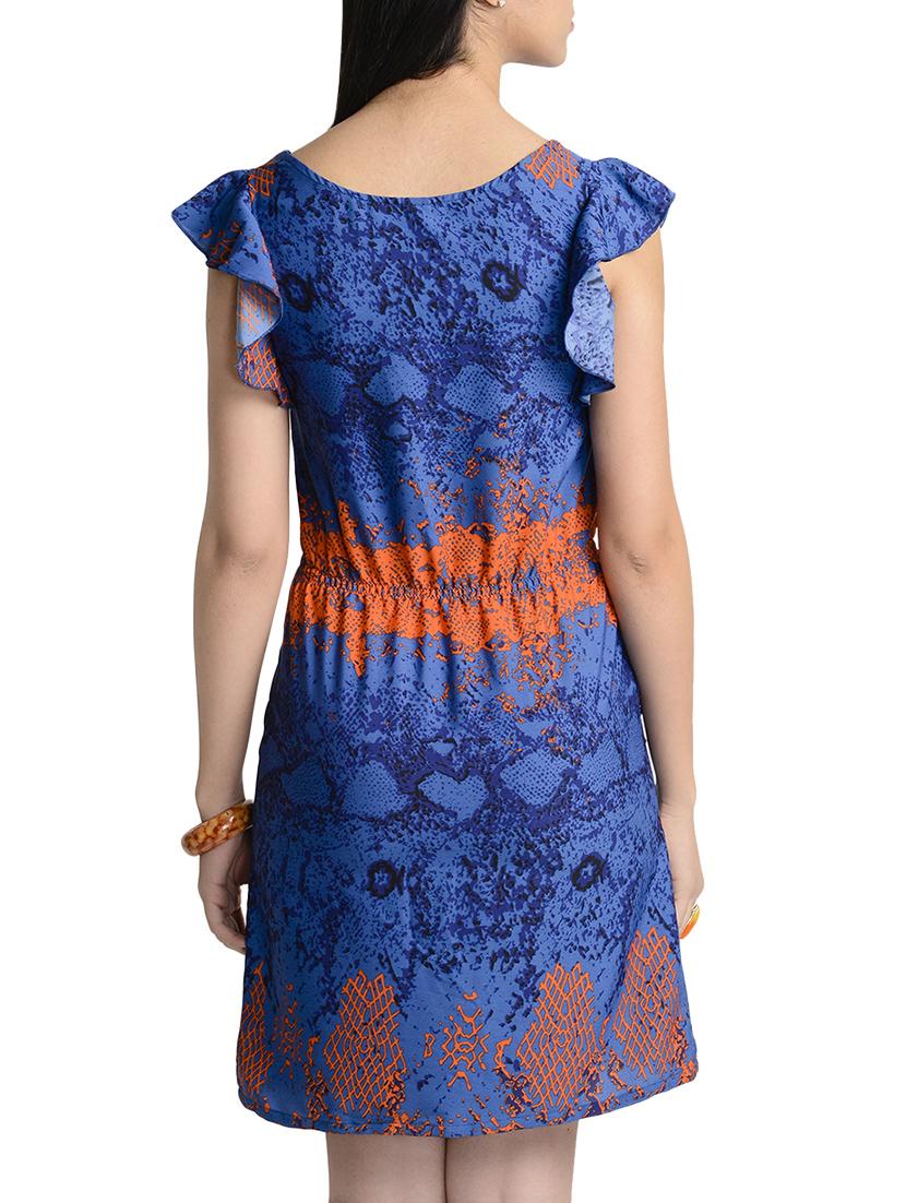 blue printed blouson dress - 13833785 - Zoom Image - 4