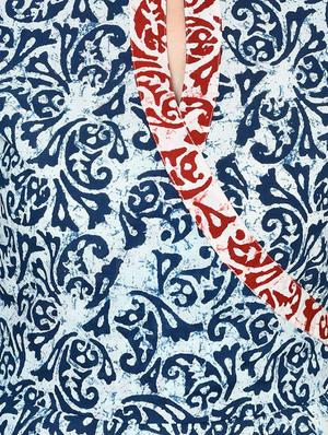 indigo blue printed cotton a-line kurta - 13846303 - Standard Image - 4