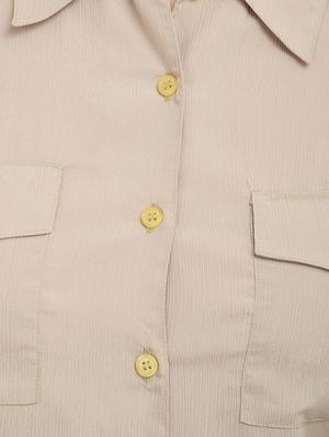 solid beige casual shirt - 13848017 - Standard Image - 4