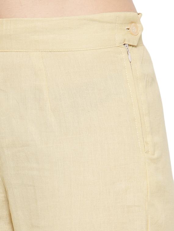 solid beige cotton cigarette pant - 13877808 - Zoom Image - 4
