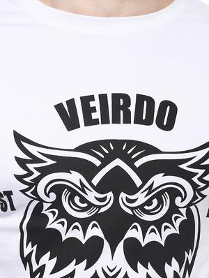 white cotton chest print t-shirt - 13885286 - Standard Image - 4