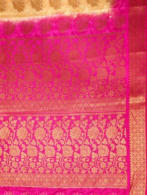 yellow kanjivaram silk saree with blouse - 13885655 - Standard Image - 4