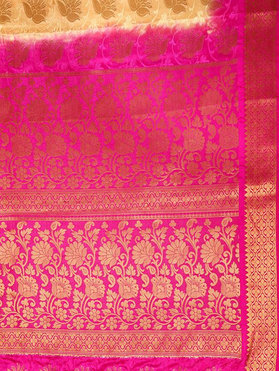 yellow kanjivaram silk saree with blouse - 13885655 - Zoom Image - 4