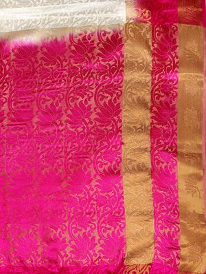 white silk woven saree with blouse - 13885663 - Standard Image - 4