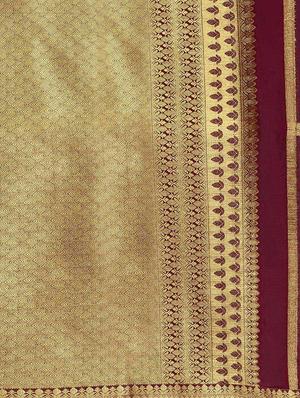 maroon kanjivaram saree with blouse - 13885743 - Standard Image - 4