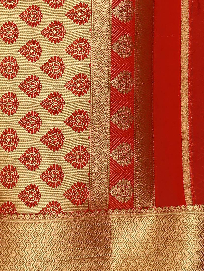 yellow crepe kanjivaram saree with blouse - 13885784 - Zoom Image - 4