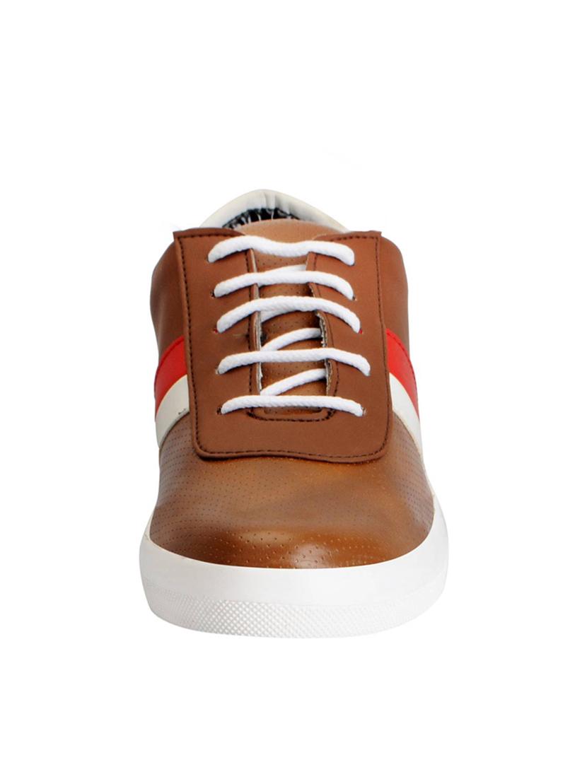 tan leatherette lace up sneaker - 13890157 - Zoom Image - 4