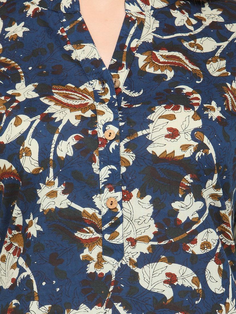 shirt collar printed kurta pant set - 13896255 - Zoom Image - 4