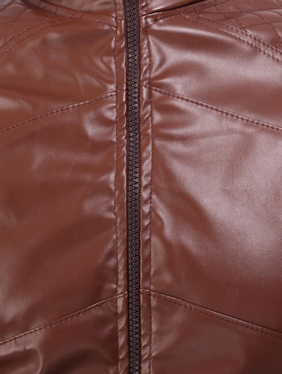 brown leather biker jacket - 13901691 - Zoom Image - 4