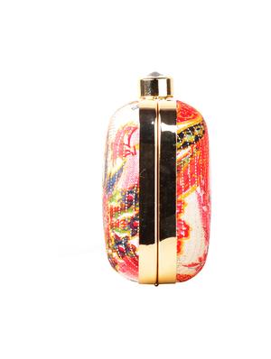 multi colored cotton box clutch - 13902110 - Standard Image - 4