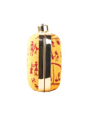 yellow cotton box clutch - 13902115 - Standard Image - 4