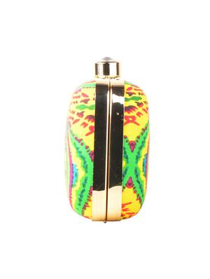 multi colored cotton box clutch - 13902116 - Standard Image - 4