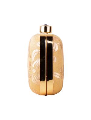 gold cotton box clutch - 13902121 - Standard Image - 4