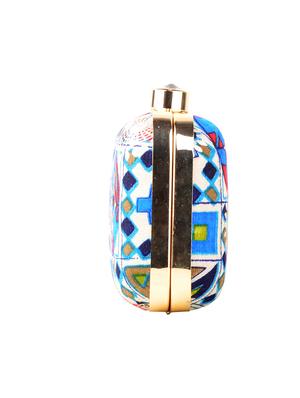 multi colored cotton box clutch - 13902130 - Standard Image - 4