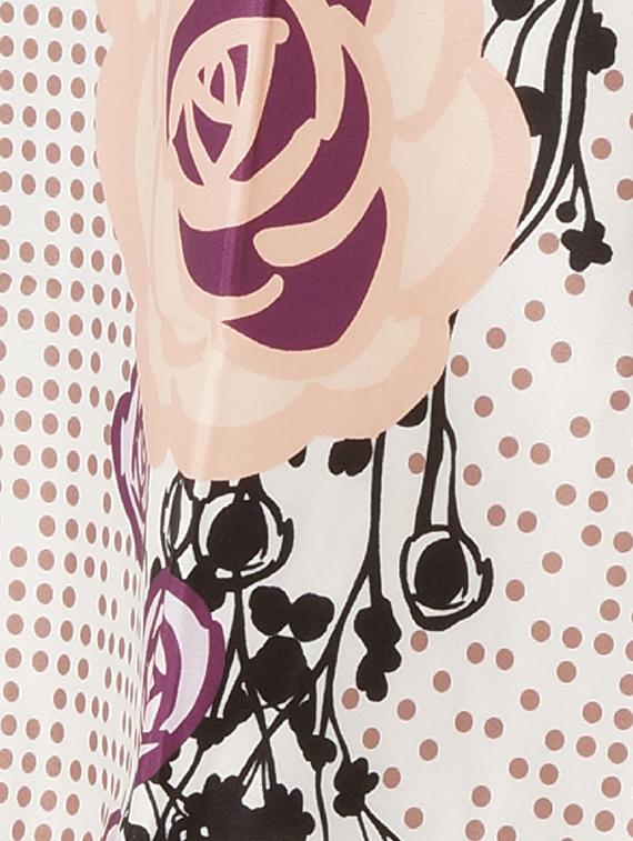 beige printed crepe a-line dress - 13904488 - Zoom Image - 4
