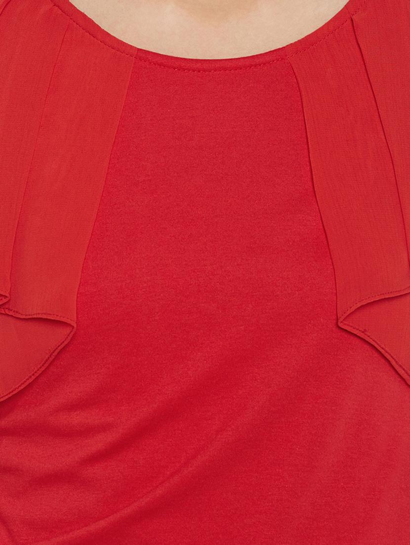 solid red cotton ruffle top - 13905898 - Zoom Image - 4