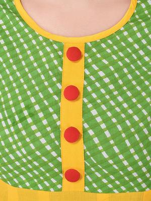 yellow cotton anarkali kurta - 13908581 - Standard Image - 4