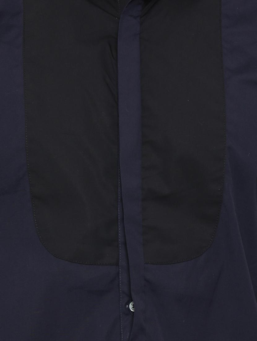 navy blue cotton blend color block casual shirt - 13918510 - Zoom Image - 4
