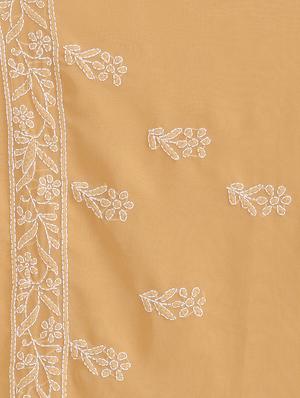 ada beige chikankari saree with blouse - 13931291 - Standard Image - 4