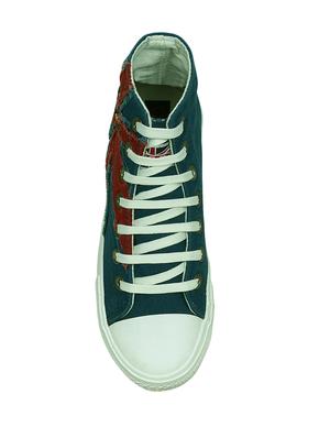blue canvas laceup sneakers - 13938008 - Standard Image - 4
