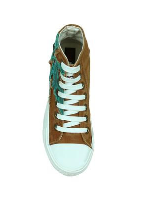 brown canvas laceup sneakers - 13938009 - Standard Image - 4