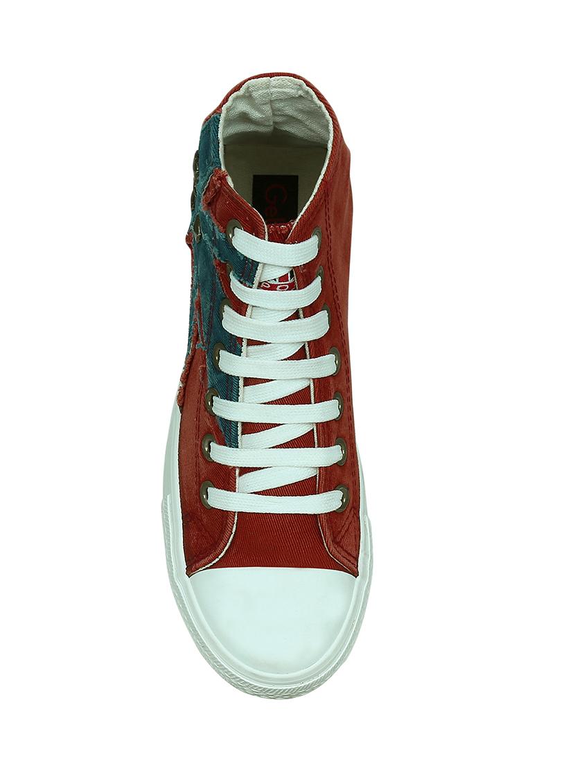 red canvas laceup sneakers - 13938010 - Zoom Image - 4