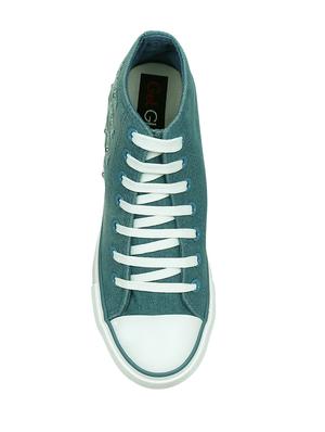 blue canvas laceup sneakers - 13938011 - Standard Image - 4