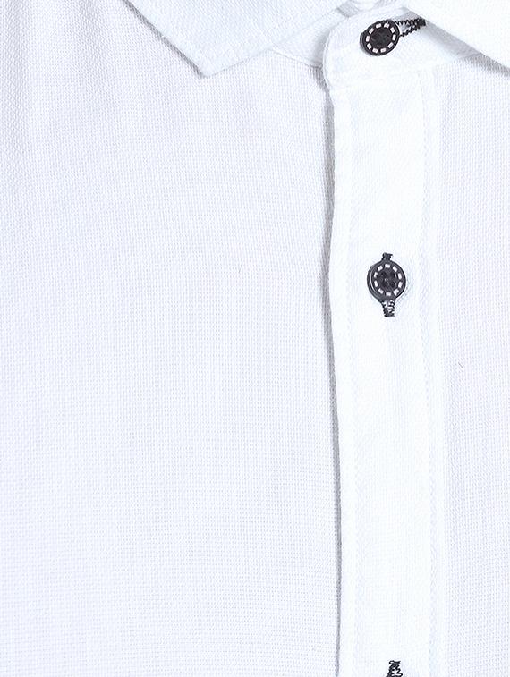 white cotton casual shirt - 13940567 - Zoom Image - 4