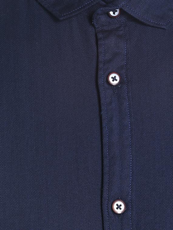 blue cotton casual shirt - 13940568 - Zoom Image - 4