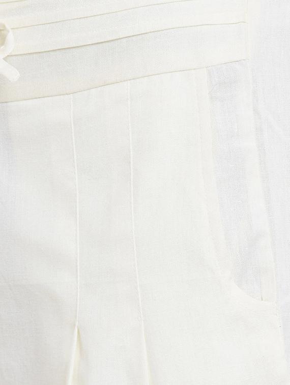 white cotton wide leg trouser - 13947141 - Zoom Image - 4