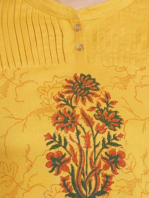 High-low block print kurta - 13947284 - Standard Image - 4