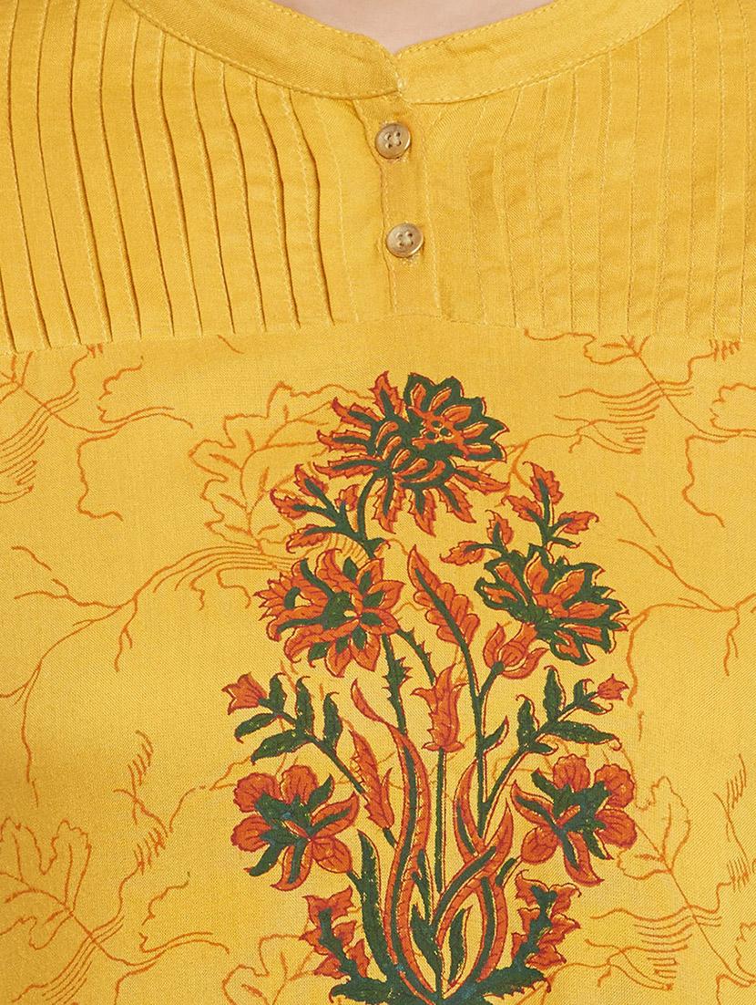 High-low block print kurta - 13947284 - Zoom Image - 4