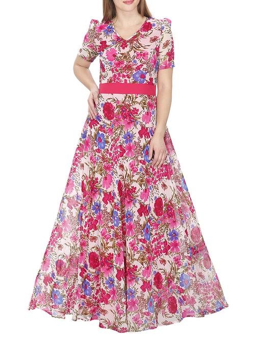 pink polyester gown dress - 13959906 - Standard Image - 1