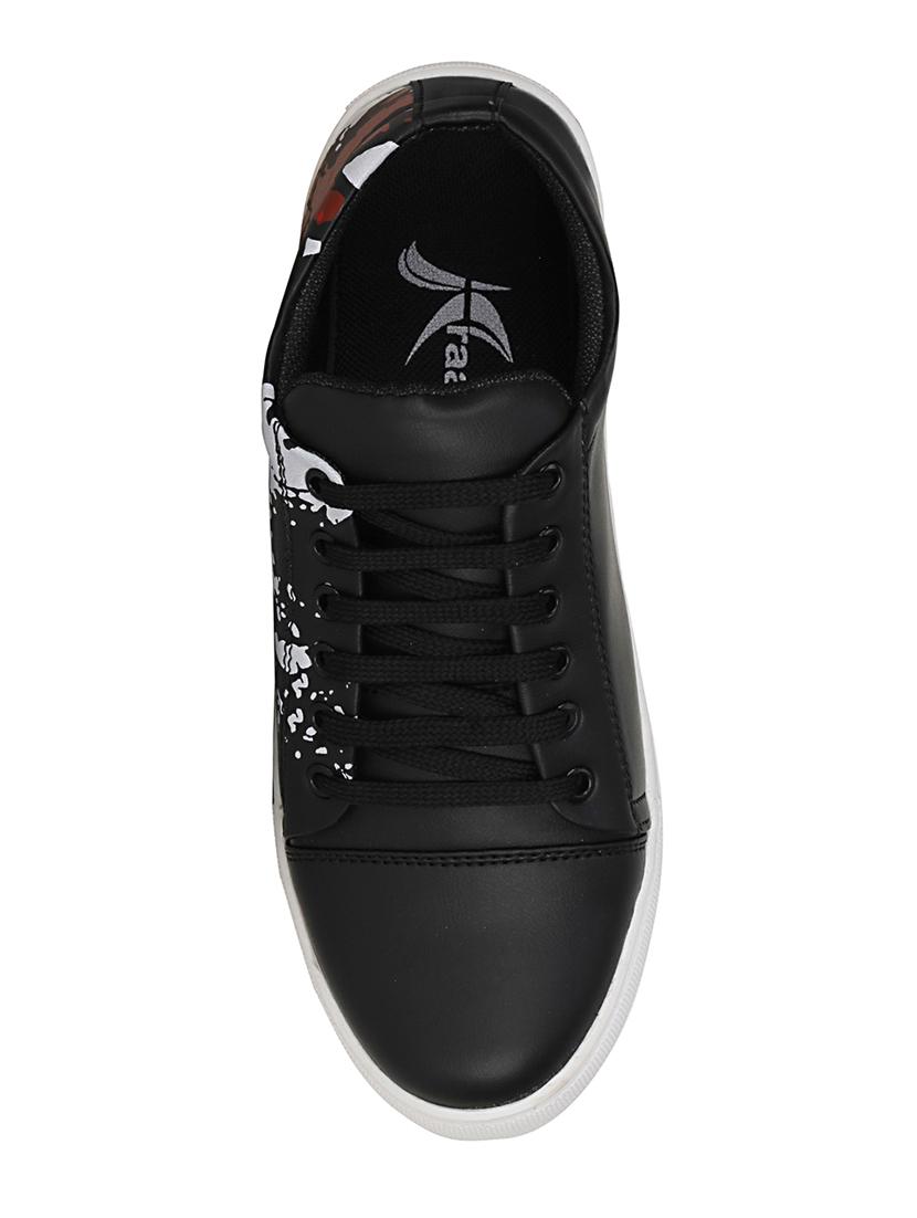 black leatherette lace up sneaker - 13963676 - Zoom Image - 4