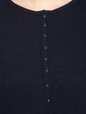 navy blue cotton regular tee - 13968089 - Standard Image - 4