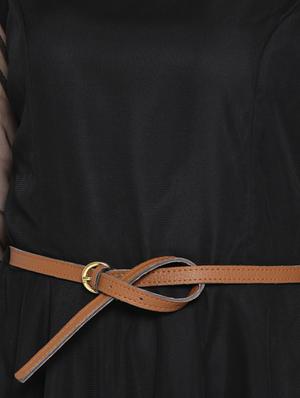 solid belted flare dress - 13973541 - Standard Image - 4