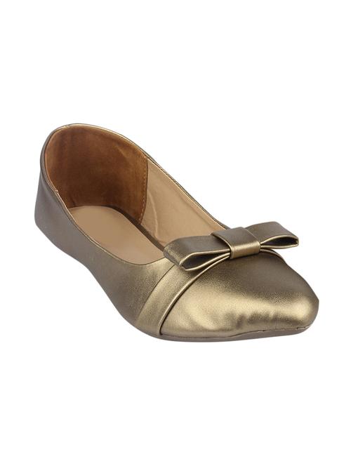 gold pu slip on ballerina - 13973837 - Standard Image - 1