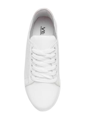 white faux leather laceup sneakers - 13975722 - Standard Image - 4