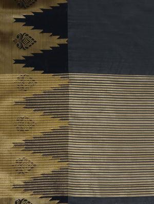 black art silk woven saree with blouse - 13982829 - Standard Image - 4