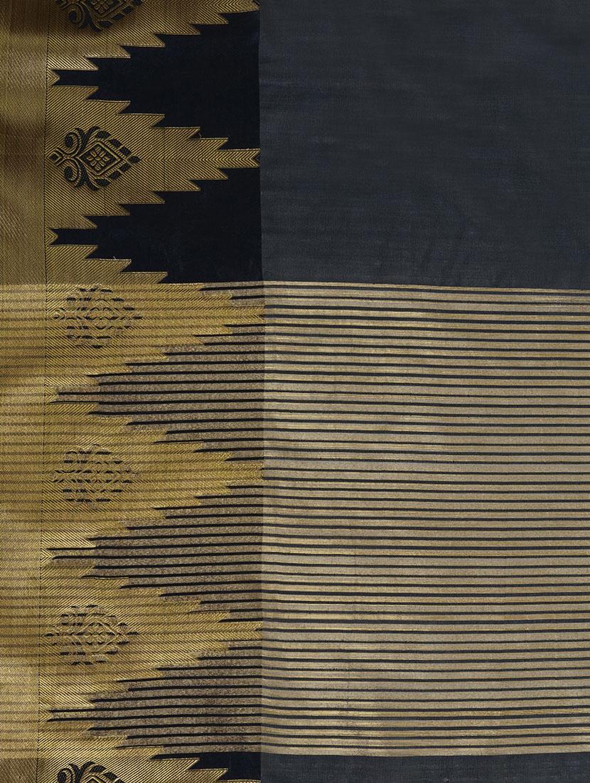 black art silk woven saree with blouse - 13982829 - Zoom Image - 4