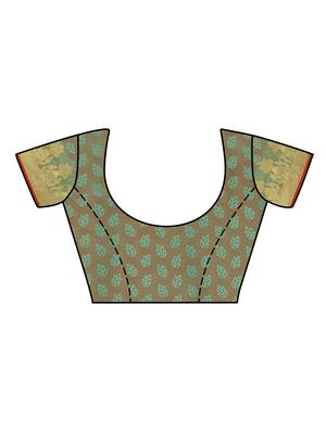 green art silk kanjivaram saree with blouse - 13982938 - Standard Image - 4