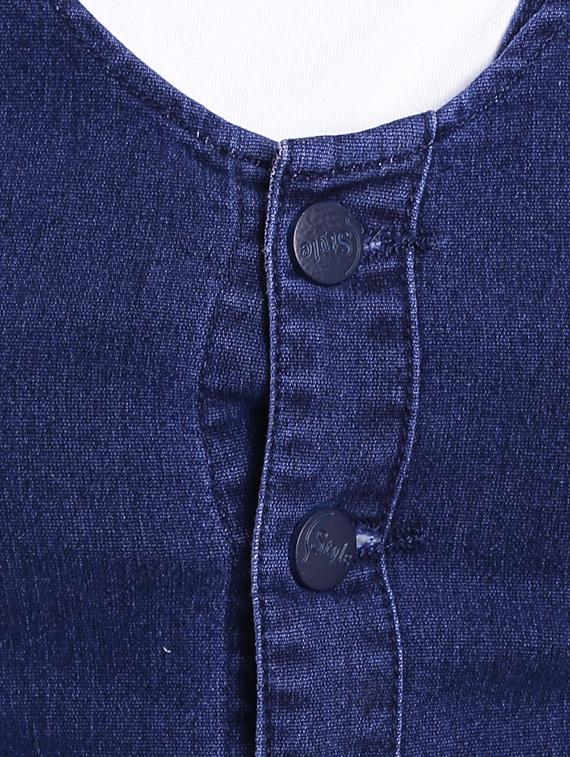 stone washed cut out back dungaree - 13985355 - Zoom Image - 4