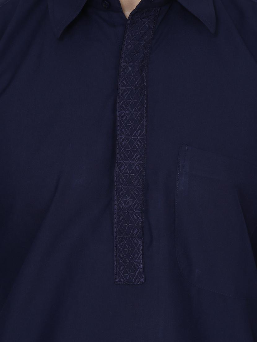 blue cotton pathani ethnic wear set - 13990015 - Zoom Image - 4