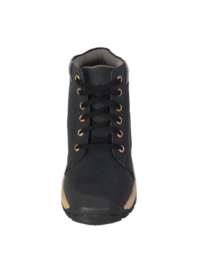 black leatherette high ankle boot - 13998001 - Zoom Image - 4