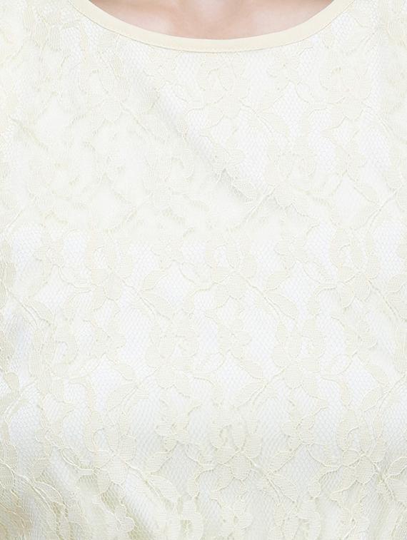 yellow georgette fit & flare dress - 13999322 - Zoom Image - 4