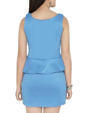 light blue peplum dress - 14001644 - Standard Image - 4
