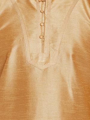 gold dupion dhoti kurta set - 14002181 - Standard Image - 4